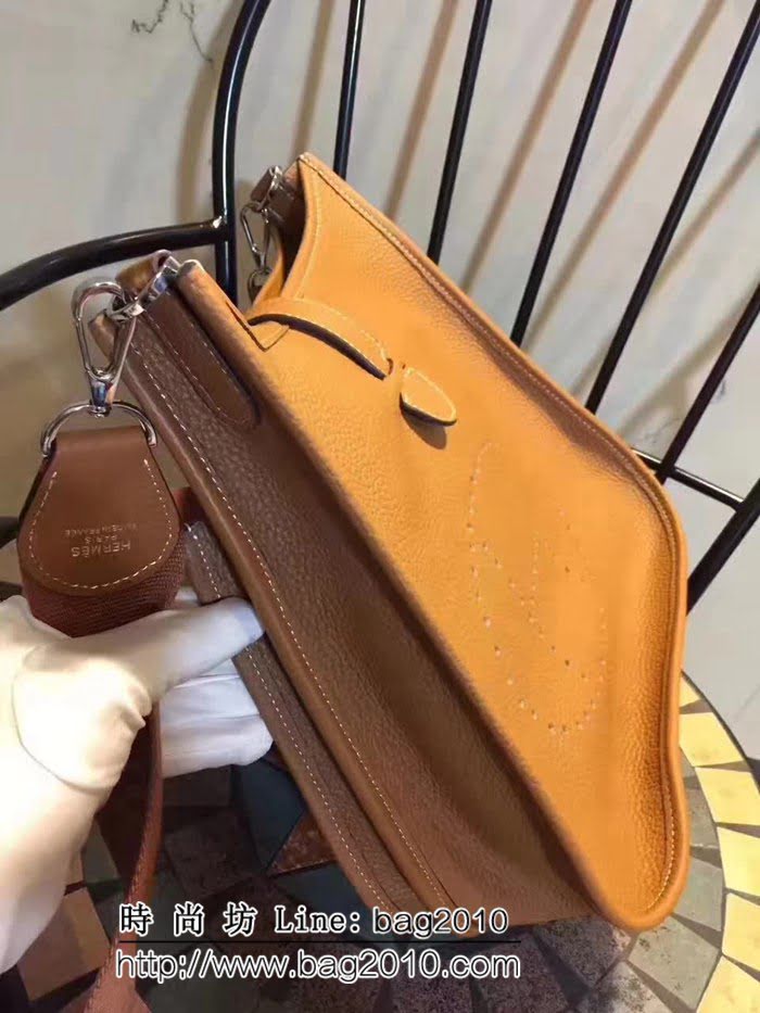 愛馬仕Hermes Evelyn伊芙琳 頭層牛皮單肩斜挎包 男女同款 0AM1375
